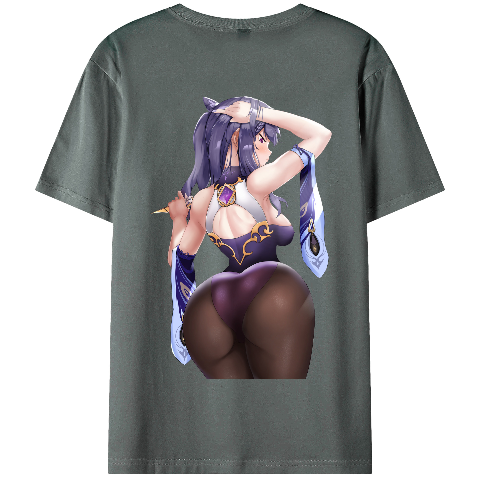 げんし神 刻晴 こくせい genshin Kokusei 綿100％半袖Tシャツ（背面プリント）